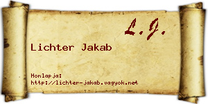 Lichter Jakab névjegykártya